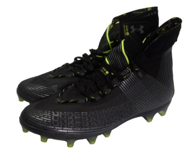 Under Armour UA Highlight MC 3023716-004 Mens Sz 10.5 Football Cleats Blk/Grey