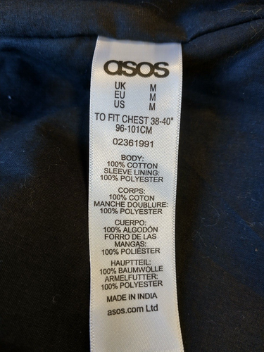 NWOT ASOS Black Leather Body Cotton Lining Fits Chest 38-40" Moto Biker Jacket M - Picture 13 of 13