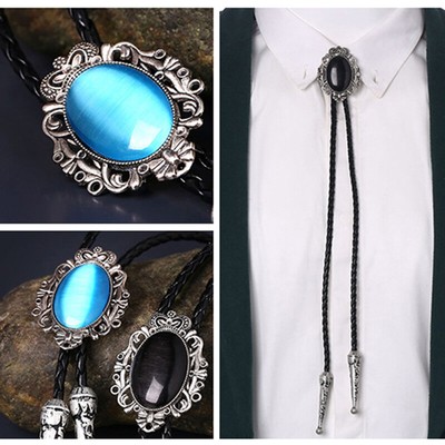 oval New Trendy Bolo Tie Western Cowboy Shirt Bolo-ties necklace- W D