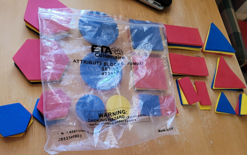 ETA hand2mind Cuisenaire Attributo Jumbo Blocks Set di 57 (mancano 3) - Foto 5 di 6