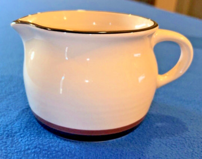 Pfaltzgraff Embers Gravy Sauce Boat Black & Brown Bands 1993-1996