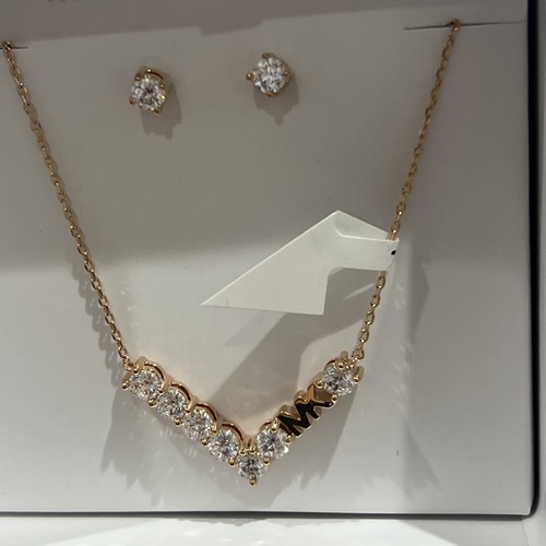 Earrings MK Logo \u0026 Crystals + MK BOX 