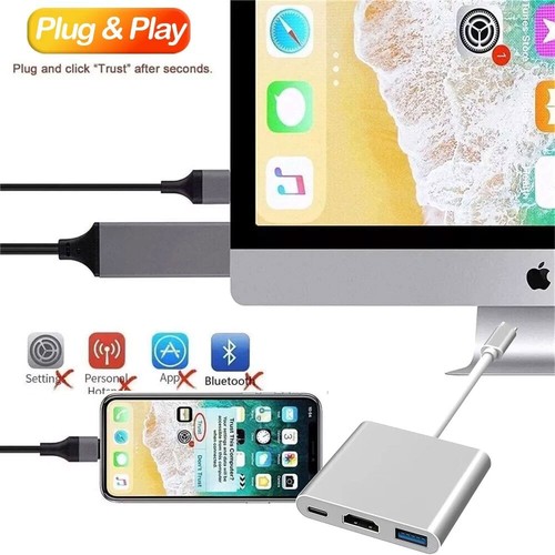 2M 4K USB C to HDMI Cable Type Adapter For iPhone 16 MacBook iPad Android Tab Au - Picture 2 of 13