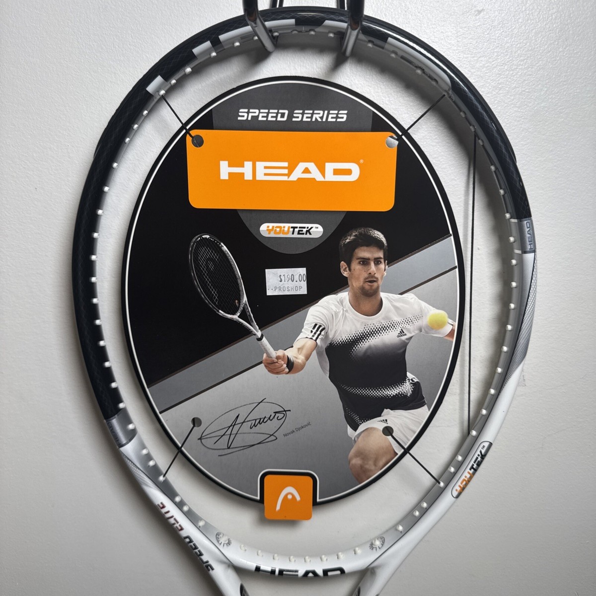 NOVAK DJOKOVIC Head Youtek Speed Elite MP Tennis Racket 4 1/2 With