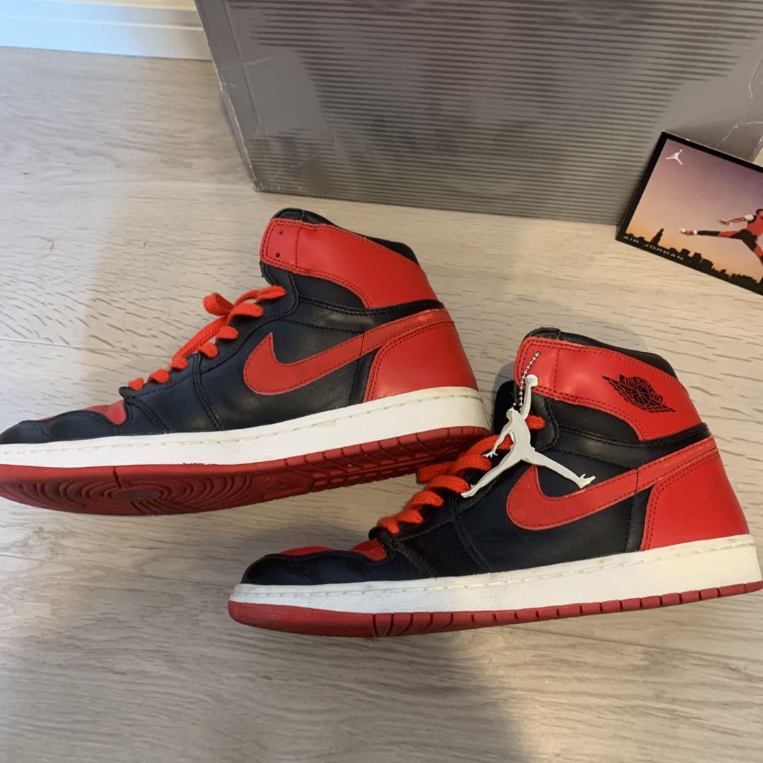 Nike Air Jordan 1 Retro Bred Black x Red US10.5 2001 Vintage Nike Air Jordan 1 Retro Bred Black x Red US10.5 2001 Vintage