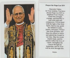 *Holy Card-(Laminated)-"Pope Leo XIV" {Robert Prevost} -Prayer for Pope Leo XIV*