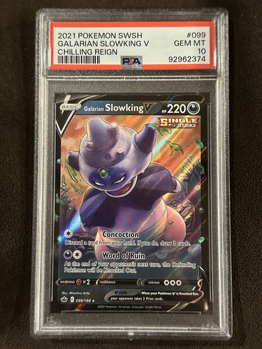 PSA 10 Galarian Slowking V 099/198 Pokemon SWSH Chilling Reign