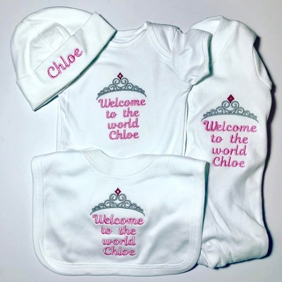 personalised baby grow and hat