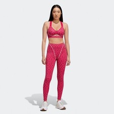 Adidas Ivy Park Leggings Monogram Long Narrow Beyoncé Sport Gym Fitness Pink