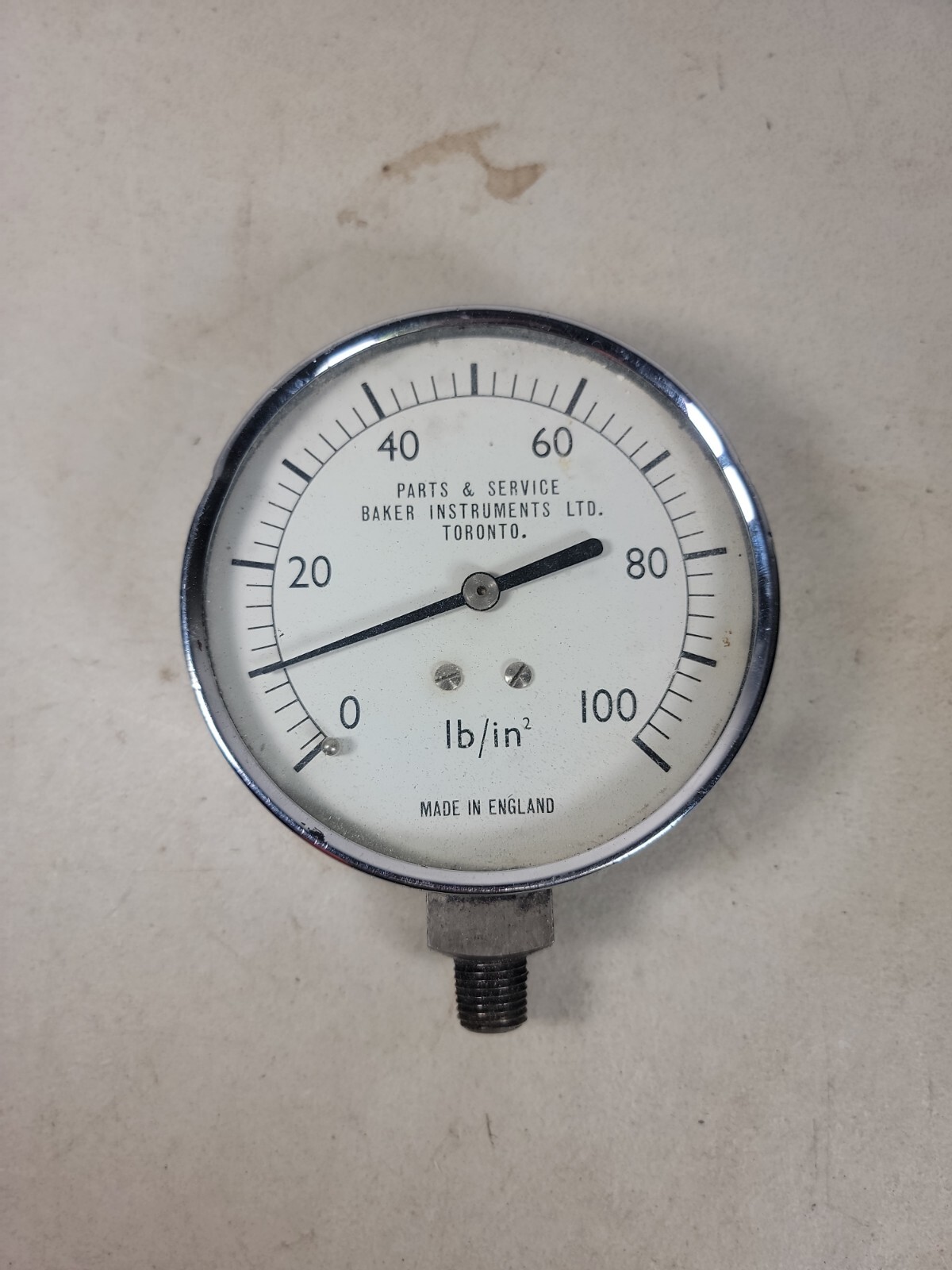 VINTAGE STEAMPUNK GAUGE  lb/in² ENGLAND PARTS & SERVICE BAKER INSTRUMENTS 4