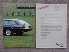 LYNX EVENTER JAGUAR XJS ESTATE orig 1990s Sales Brochure & News Release in Env