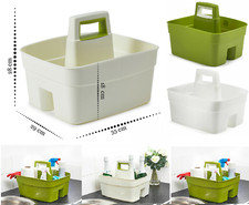 Handy Basket Kitchen Caddy Cutlery Handle Tidy Tray Organiser Cleaning Plastic