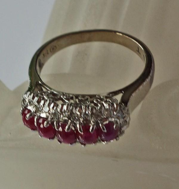 Excellent*ruby ring ring with ruby diamond from 1… - image 2