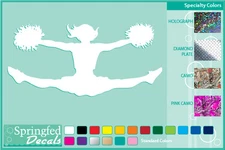 CHEERLEADER Silhouette #1 cut vinyl decal car truck window sticker Cheer Dance