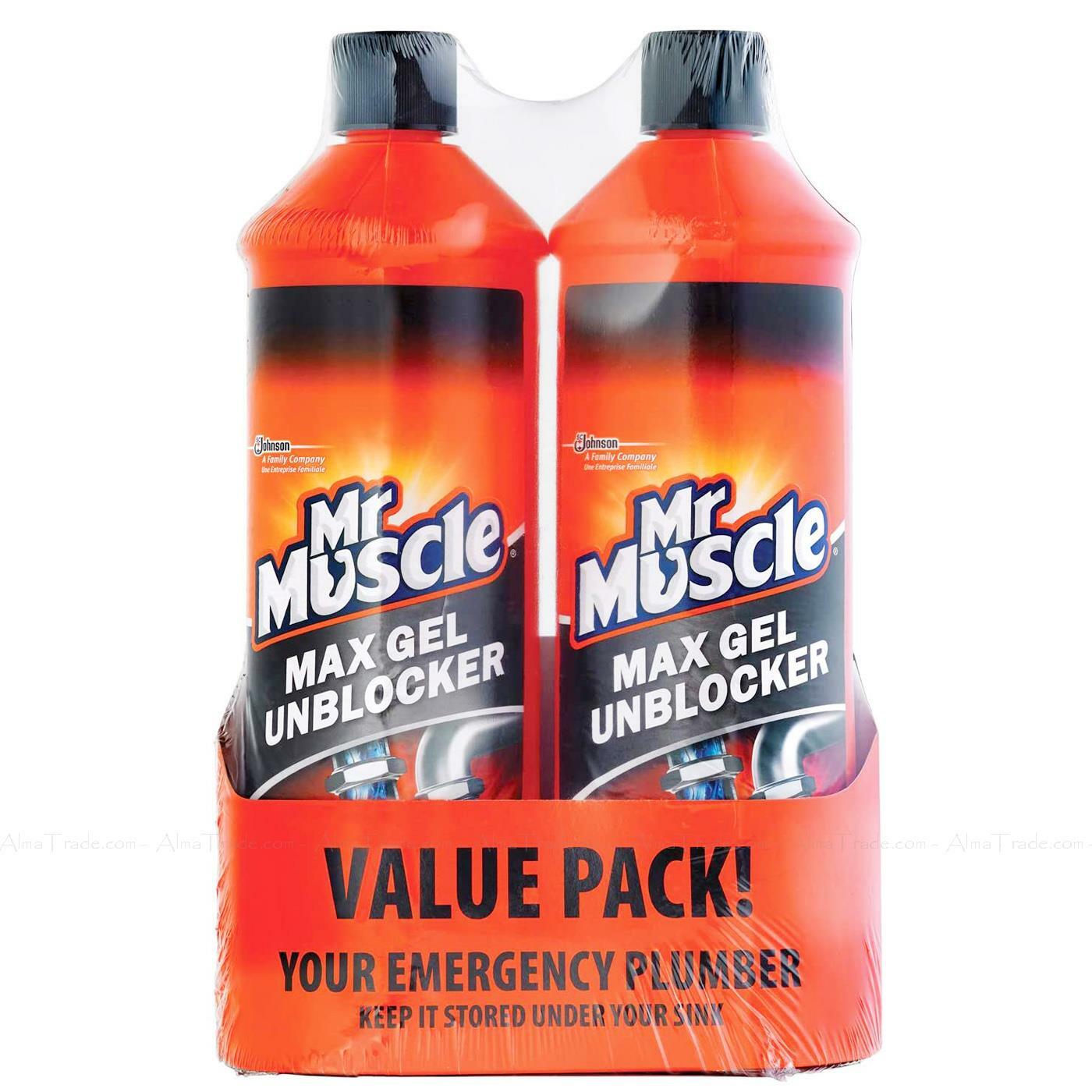 Mr Muscle Kitchen Bathroom Drain Gel Sink Clog Plumber Remover Pack of