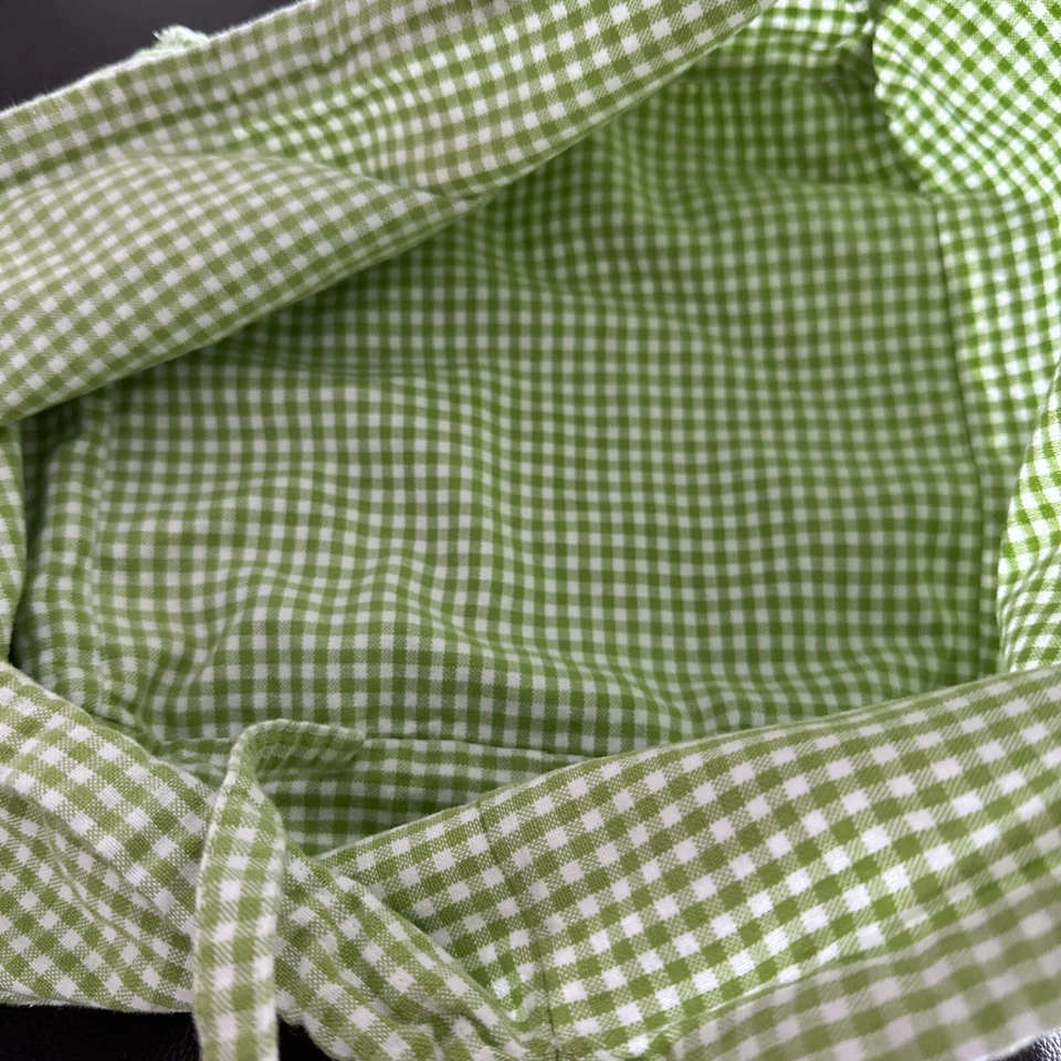 Pottery Barn Kids Sabrina Basket Liner Medium Green & White Gingham - Image 2 of 4