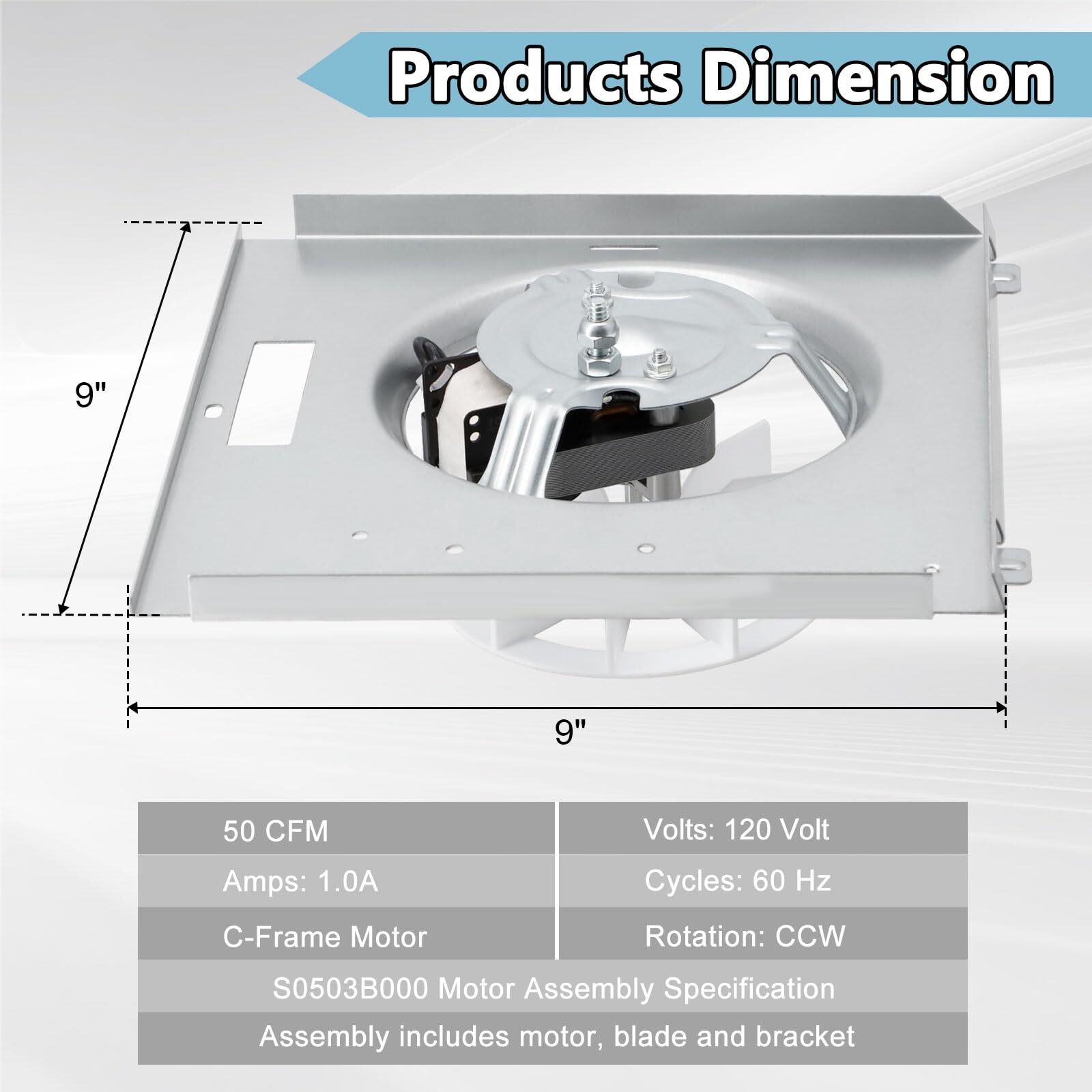 Upgraded S0503B000 Bathroom Fan Motor Assembly for Broan Nutone 763RL ...