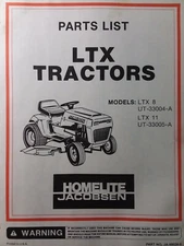 Jacobsen Homelite LTX 8 & LTX 11 Lawn Tractor UT-33004-A UT-33005-A