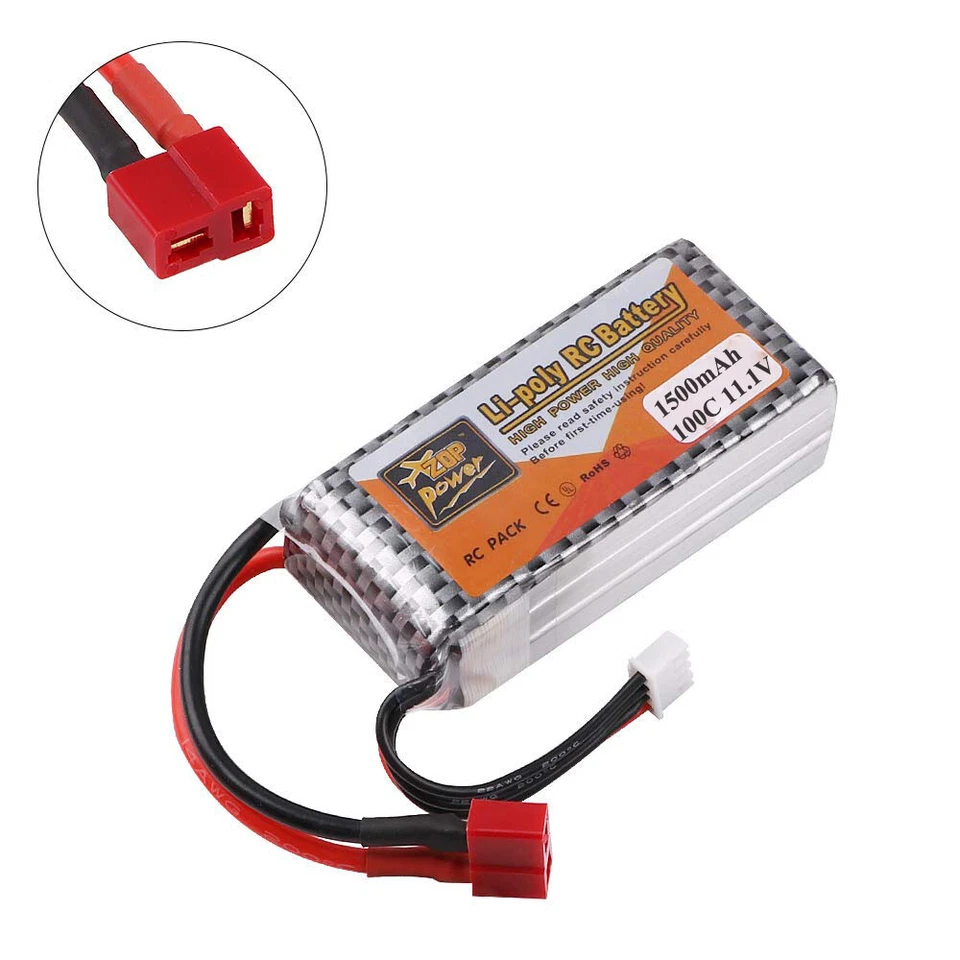 2x 3S 11,1V 1500mAh 100C Lipo Batterie Deans T Stecker Für RC Drohnen Flugz Auto - Bild 2 von 4
