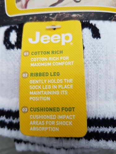 Jeep Cushioned Sport Socks Pack of 3 pairs UK 6 - 11 - Picture 4 of 6