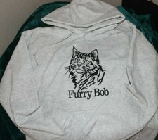 Maine Coon Cat Personalized Pullover Hoodie Embroidered Beautiful Gift