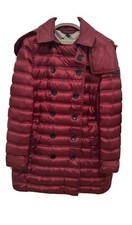 Genuine Burberry Dark Crimson Down Filled Puffer Coat Size Small S