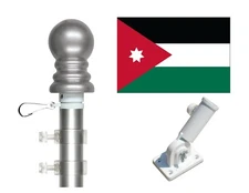 Jordan 3'x5' Polyester Flag & Spinner Flagpole Set w/Adjustable Bracket