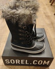 NEW Sorel Womens Joan of Arctic Boots BLACK AND QUARRY STONE SIZE 6