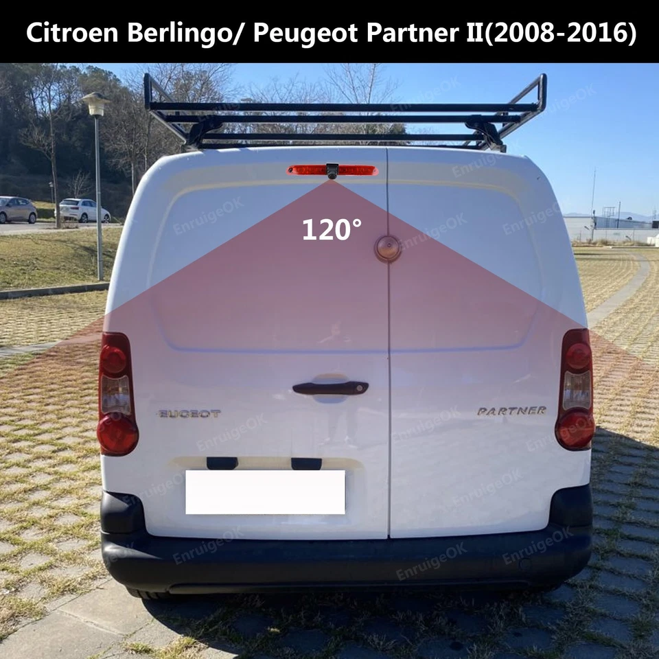 Brake Light Rear View Camera for Citroen Berlingo Peugeot Partner + 7'' Monitor - Image 3 of 4