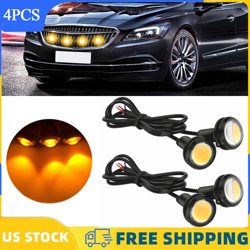 4x Amber LED Clearance Light Grille Marker Lamp For Truck Trailer Pickups RV 12V