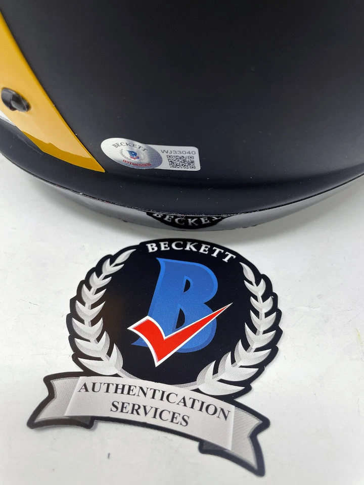 Casco HEATH MILLER Pittsburgh Steelers FIRMADO Personalizado Tamaño Completo Certificado de Autenticidad Nación Bas Foto 4 de 4