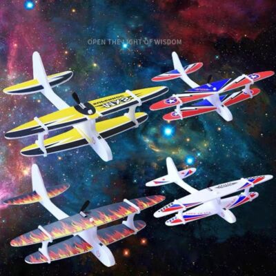 Minkissy DIY Segelflugzeug Set - 6 Flugzeuge Zum Selbstbauen Aus Schaumstoff Mit Gummibandantrieb