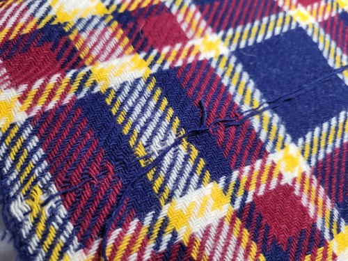 70s Plaid Tartan Wool Blend Multicolor Woven Sewing Craft Fabric 60x60" Vtg - Picture 22 of 24