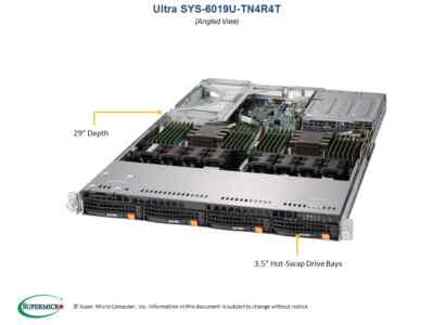  *Authorized Partner* Supermicro 1U SuperServer SYS-6019U-TN4R4T W/ (X11DPU)