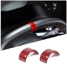 Red Dry Carbon Fiber Steering Wheel Trim Ring Cover For Corvette C8 2020-2025 US