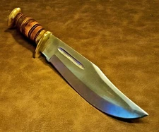 Marbles MR556 11.5" Stacked Leather Stag Hunter w/Full Tang Leather Sheath