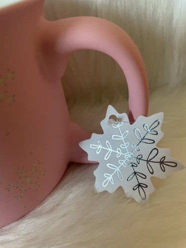 NEW Light Pink Snowflake MUG Winter Holiday - Picture 3 of 5