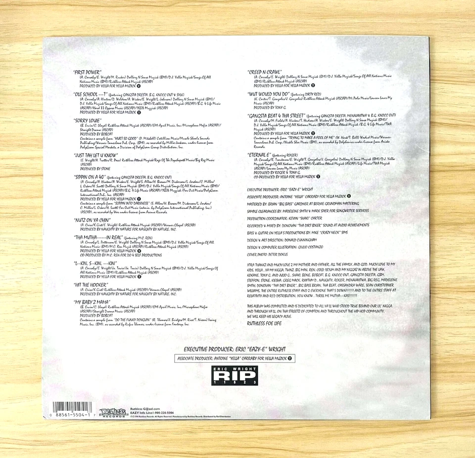 Eazy-E / Str8 Off Tha Streetz Of Muthaphukkin Compton 1996 US Ruthless Records - Image 2 of 4