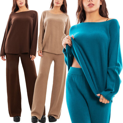 Tuta donna completo maglia pantaloni casual elegante casa comfy