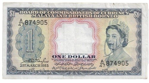 1953 Paper Money Five Dollar Silver Certificate One Blue Seal Bill