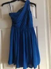 NEW GIANNI BINI One Shoulder Short Mini Dress Blue sz 2