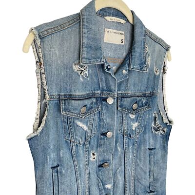 Rag & Bone Destructed Denim Vest, S | eBay