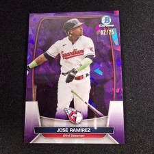 2023 Bowman Chrome Purple Sapphire 02/25 Jose Ramirez #100 Guardians