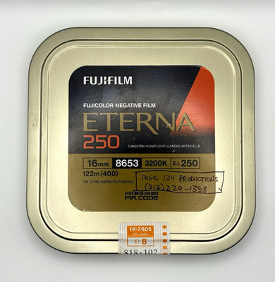 Fujifilm Eterna 250 ISO 16mm Color Negative Film 8653 122m 400  feet Unopened