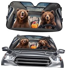 Bear Couple Funny Windshield Sun Shade for Car SUV Truck Size S 03. Bear Couple