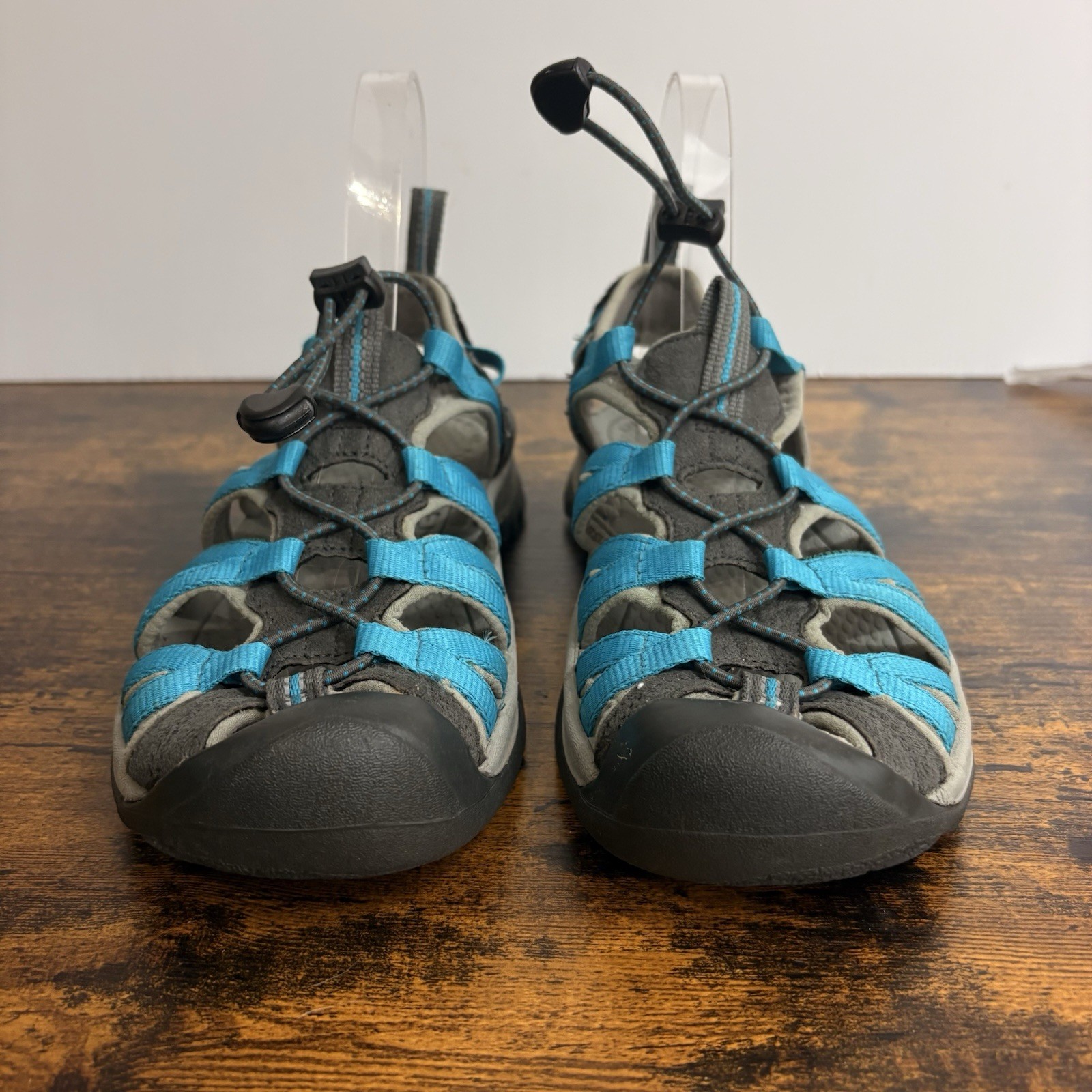 Sandali Keen Whisper punta chiusa donna taglia 8 blu elastici cinch leggeri