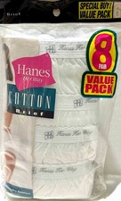 HANES Her Way Brief Cotton Panties 8 Pair Size: 6 - NEW