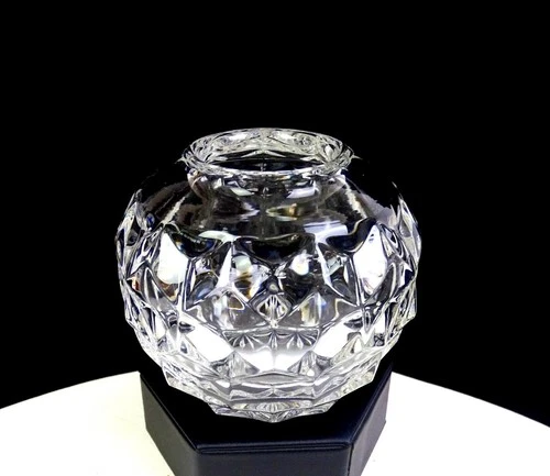 Fostoria American Glass #2056 Vintage Clear Round 3 1/2" Rose Bowl Vase 1915-82