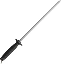 Lansky Sharpening Steel Fine Grit 12.62" Rod/Black Rubber Handle - LSS13S