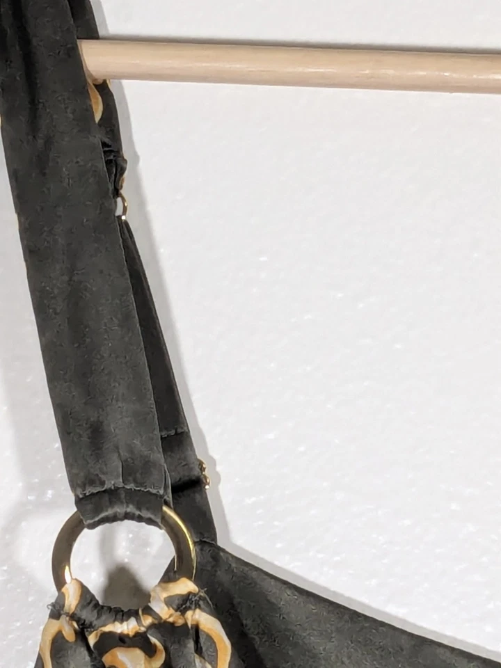 BEBE Mujer Talla Grande Top Correa Espagueti Bro Dorado Diseñador Seda VNT Reversible Foto 3 de 4